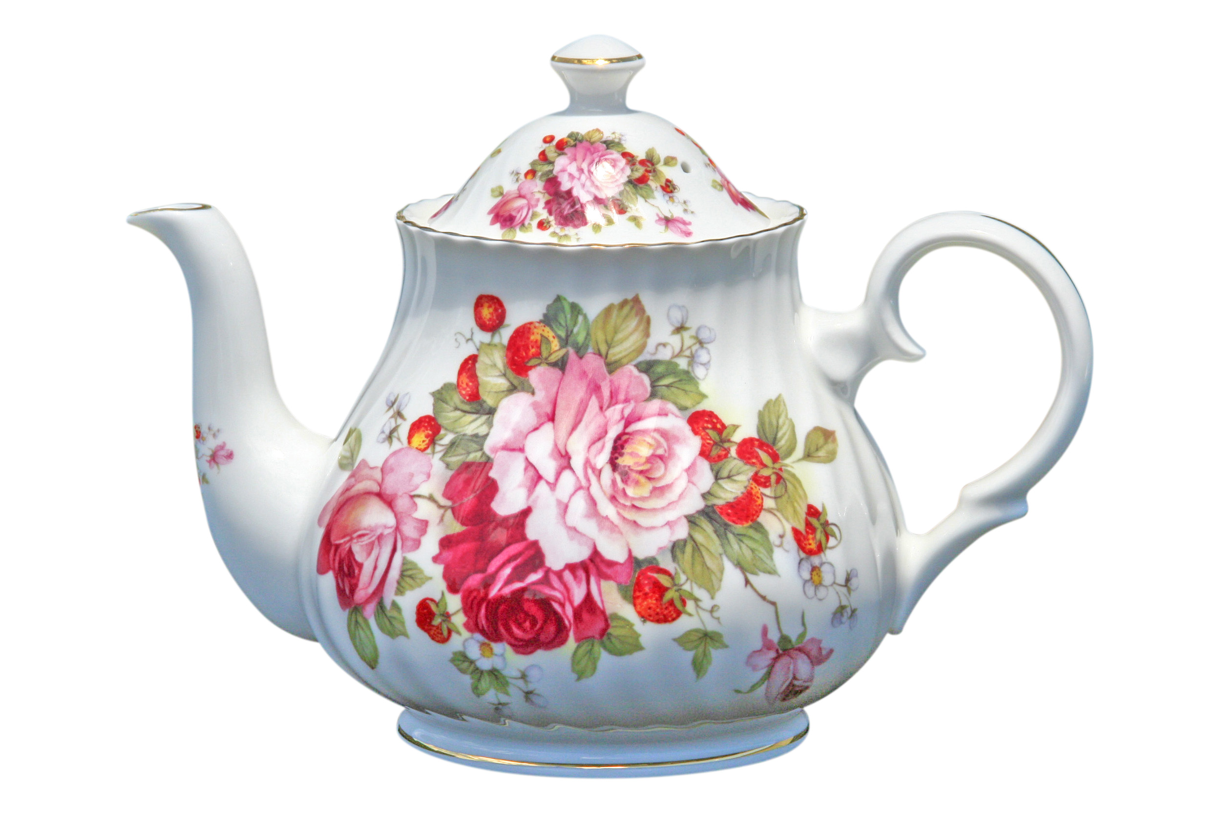 Strawberry Rose 6 Cup Teapot